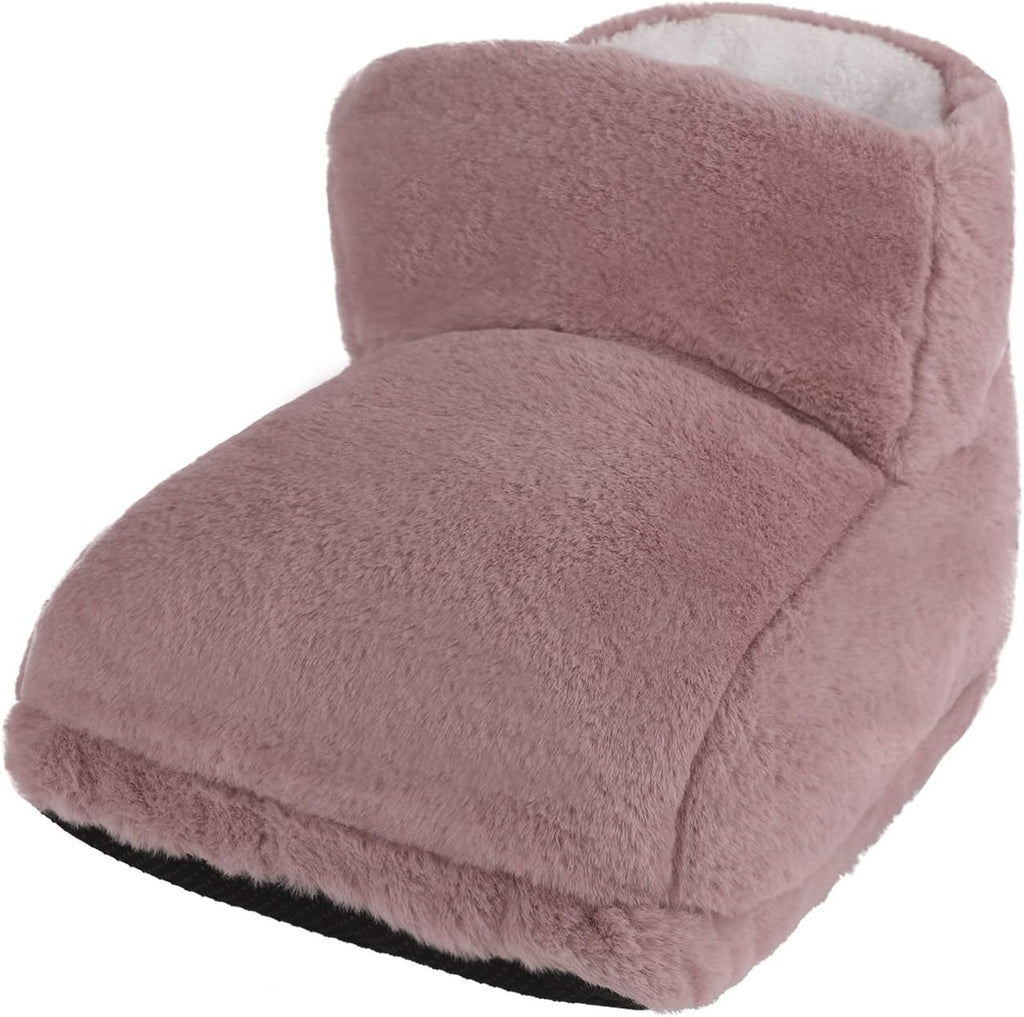 Electric Heated Foot Warmers for Men Women Fuzzy Thick Plush Foot Heater Winter USB Rechargeable Thermal Heating Feet Warmer Boots Shoes