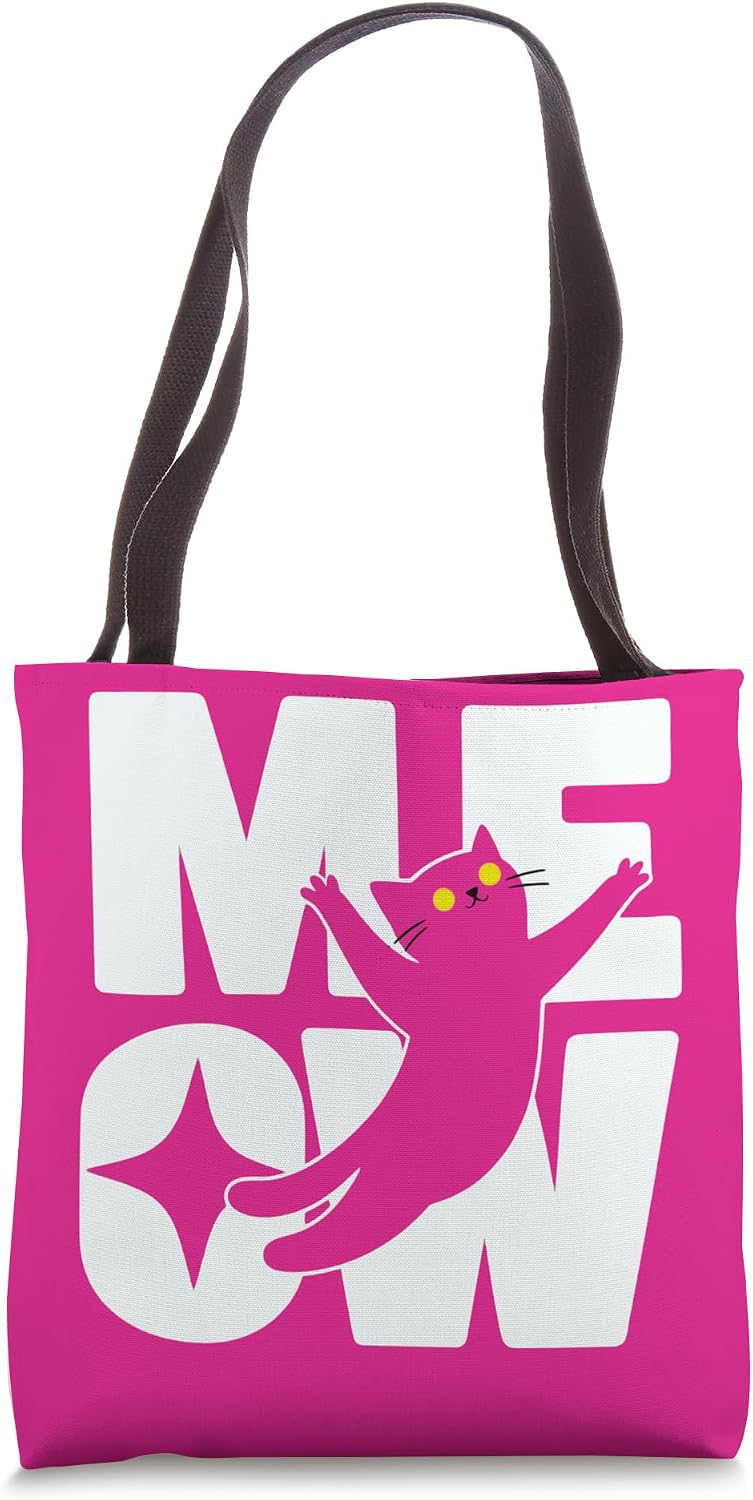 Cute Cat MEOW Pink Cat Lover Tote Bag