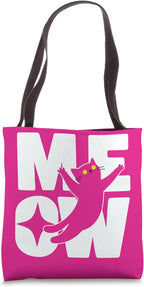 Cute Cat MEOW Pink Cat Lover Tote Bag