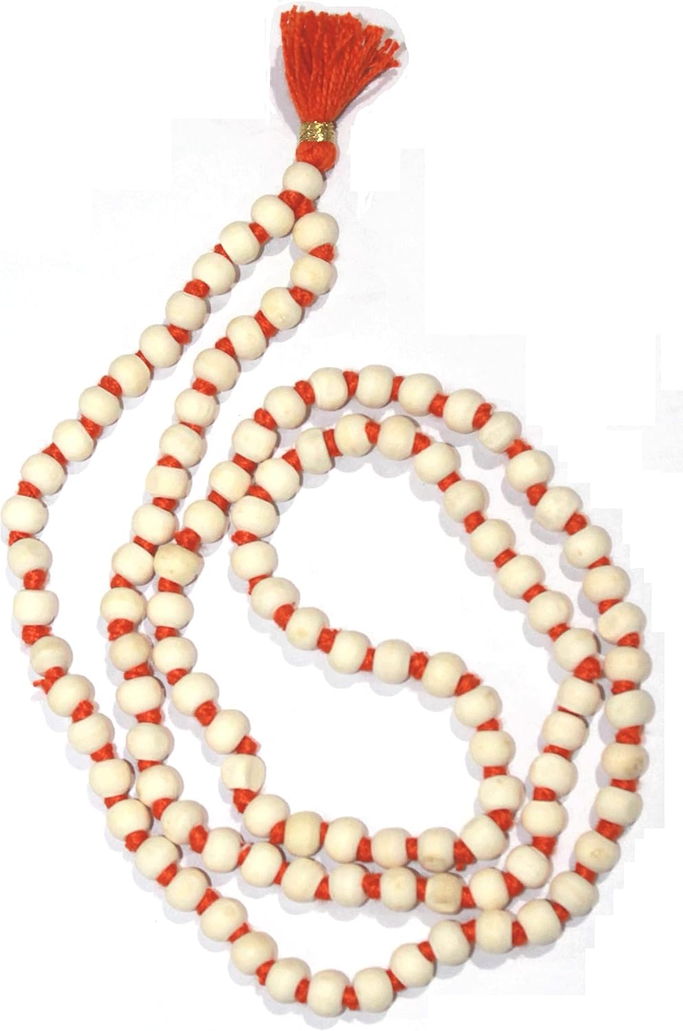 IS4A 8MM TULSI HOLY BASIL PRAYER BEADS JAPA MALA NECKLACE HAND KNOTTED KARMA (108+1) BEADS BLESSED & ENERGIZED HINDU TIBETAN BUDDHIST SUBHA ROSARY