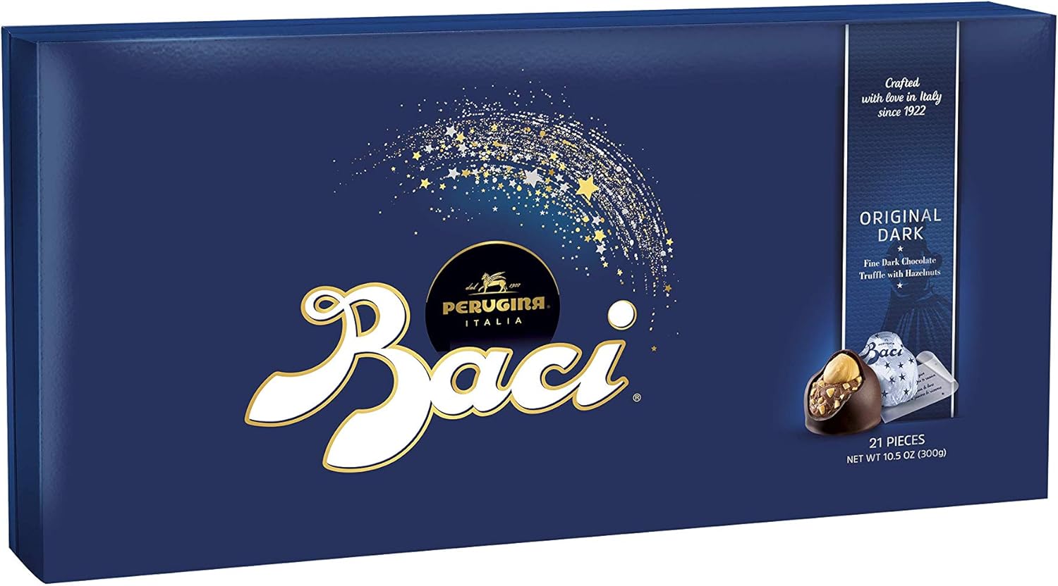 Perugina Baci Classic Dark Chocolate Hazelnut, 21-pc Box 10.5 oz.