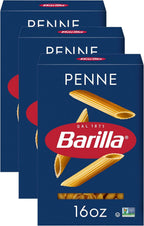 Barilla Penne Pasta, 16 oz. Box - Non-GMO Pasta Made with Durum Wheat Semolina - Kosher Certified Pasta (Pack of 3)