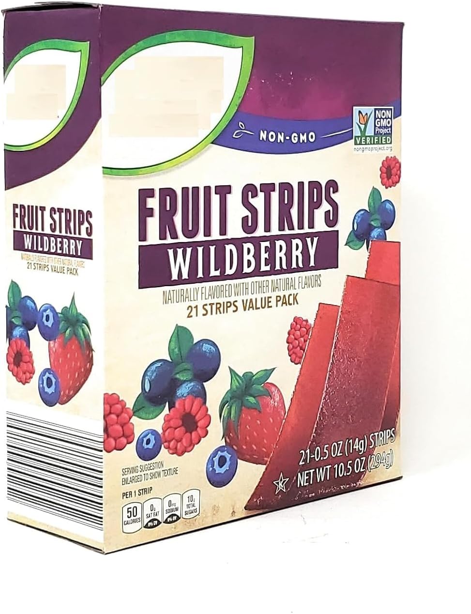 NON-GMO Fruit Strips, Wildberry, 21 Strips Value Pack 10.5 oz/294g (Pack of 1)