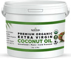 Earth Circle Organics Premium Ultra-Pure Unrefined Cold Pressed Extra Virgin Coconut Oil - Gluten-Free, Keto & Paleo Friendly - Raw Coconut Oil for Skin & Hair Care, Cooking, Baking & More - 1 Gallon