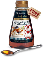 SUKRIN Syrup Gold – with Fiber, Erythritol & Stevia, Gluten Free Sugar Free Syrup for Pancakes and Waffles, Vegan Keto & Low Carb Sweetener, Desserts and Breakfast, Coffee, Tea, Non-GMO, Kosher, 1lb