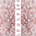 gemshan 2lb Rose Quartz Chips Natural Crushed Crystal Chip Bulk 7mm-9mm Irregular Healing Crystal Stone for Aquarium Vase Plant Decoration Craft DIY (Rose Quartz)