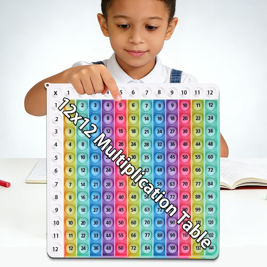 12x12 Multiplication Table Game Learning Mat,Math Educational Board Game,Interactive Times Table Game,STEM Math Skills Training for Ages 4-12,Sensory Multiplication Teaching Tool for Home and School