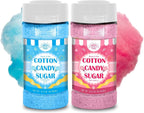 Cotton Candy Floss Sugar Package of ct-(Pink Vanilla, Blue Raspberry -8.5oz Each Flavor Pack of 2 with cones (Pink Vanilla & Blue Raspberry)