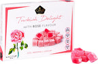 Cerez Pazari Turkish Delight with Rose Flavour 230gr Gourmet Small Size Snacks Gift Box | No Nuts Sweet Traditional Vegan Soft Candy Dessert Approx 40 Pcs