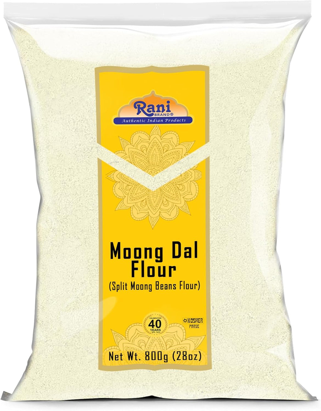 Rani Moong Flour (Mung Bean Flour, Green Gram Flour) 28oz (1.75lbs) 800g ~ All Natural | Vegan | Gluten Friendly | NON-GMO | Kosher | Indian Origin