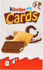 Milk Chocolate Wafer Cookies with Cream & Chocolate Filling Kinder Cards, 3 Individually Wrapped Packs of 2 Wafers, European Snack, 76.8g / 2.69oz