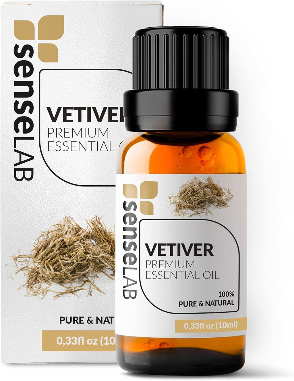 SenseLAB Vetiver Essential Oil - 100% Pure Extract, Therapeutic Grade, 10 ml