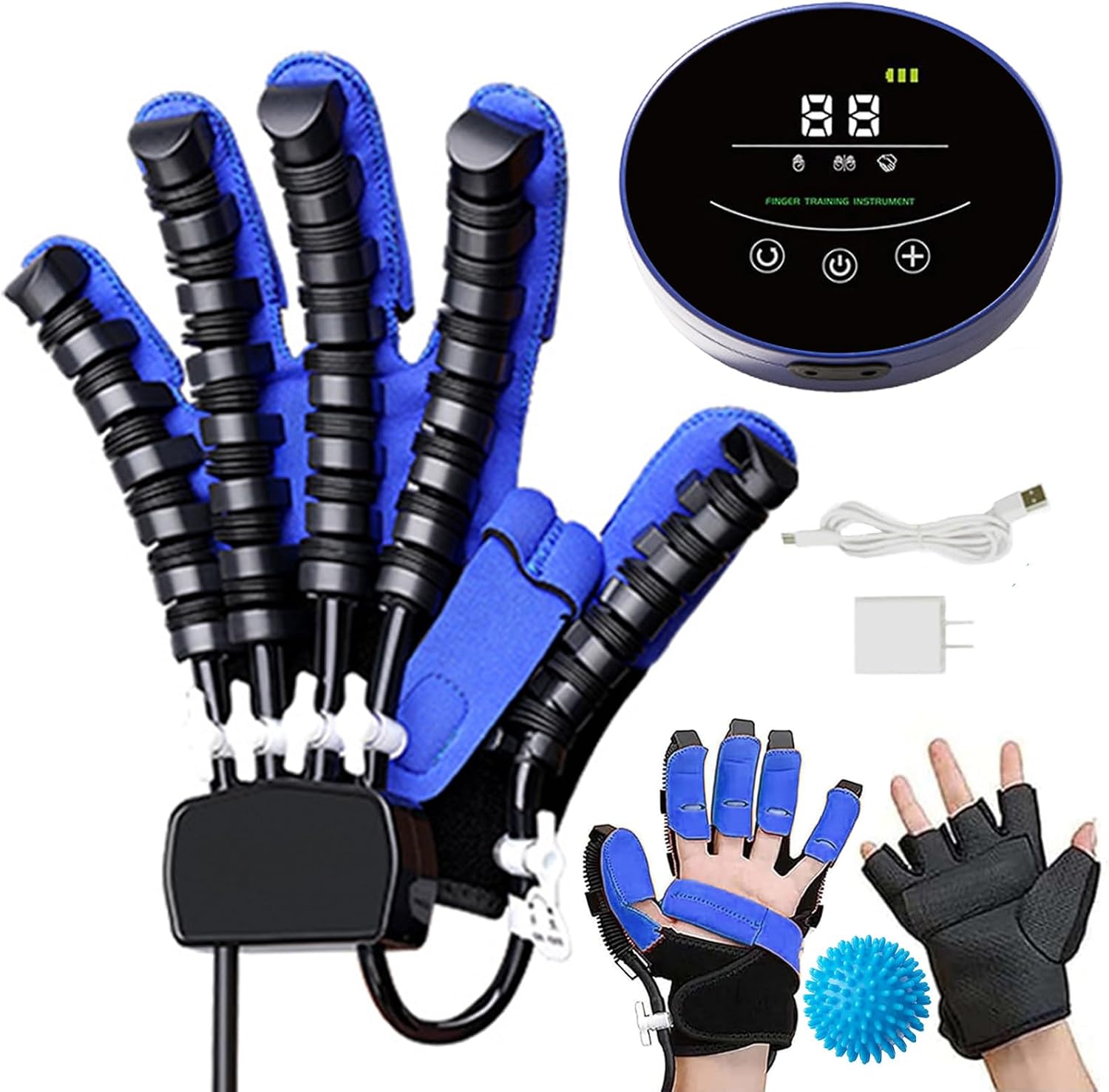 GAOXIAO Rehab Hand Exerciser Aids Robotic Glove, Finger Function Rehabilitation Trainer Robot Rehab Gloves for Spasticity from Stroke Hemiplegia Training Recovery Equipment Rehab Set A Right S