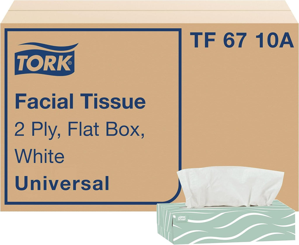 Tork Universal Facial Tissue Flat Box White, Soft, 2-ply, 30 x 100 tissues, TF6710A