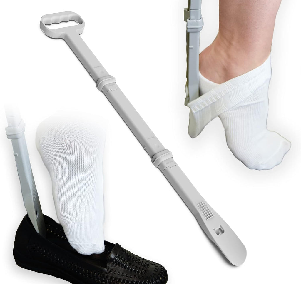 Long Handled (26") Shoe Horn and Sock Remover - Large Dressing Aid for Seniors, Elderly, Disabled - Sock Otter by Easy To Use Products