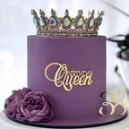 SRMIRO Birthday Queen Cake Topper Acrylic Gold Cake Decoration Women Girls Birthday Queen Cake Topper Valentine's Day Mother's Day Cake Decoration, A-BQ01