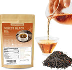 ZenVerdant Forest Black Tea Loose Leaf, Yunnan Dianhong, Floral Honey Aroma, Gentle on Stomach, Low Caffeine, Calm Energy, Stress Relief, Non-GMO, Gluten-Free, No Artificial Additives – Daily Relaxation Self-Care Tea