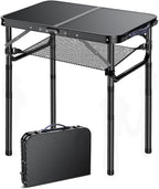 Folding TV Trays Foldable Dinner Tray Table Adjustable Height Food Snack Eating Couch Side Table Study Aluminum Portable Sofa Tray End Table for Outdoor Indoor Camp Pinic Bed Couch Living Room(Black)