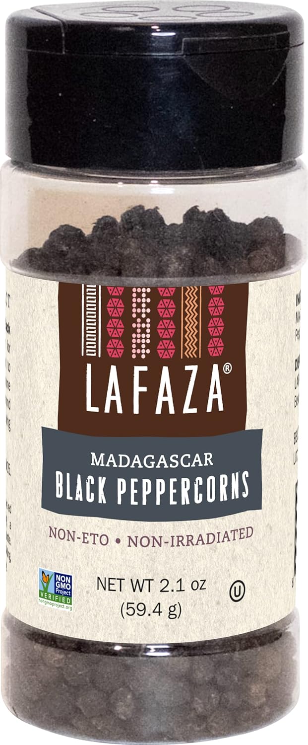 Lafaza Premium Madagascar Whole Black Peppercorns, 2.1oz