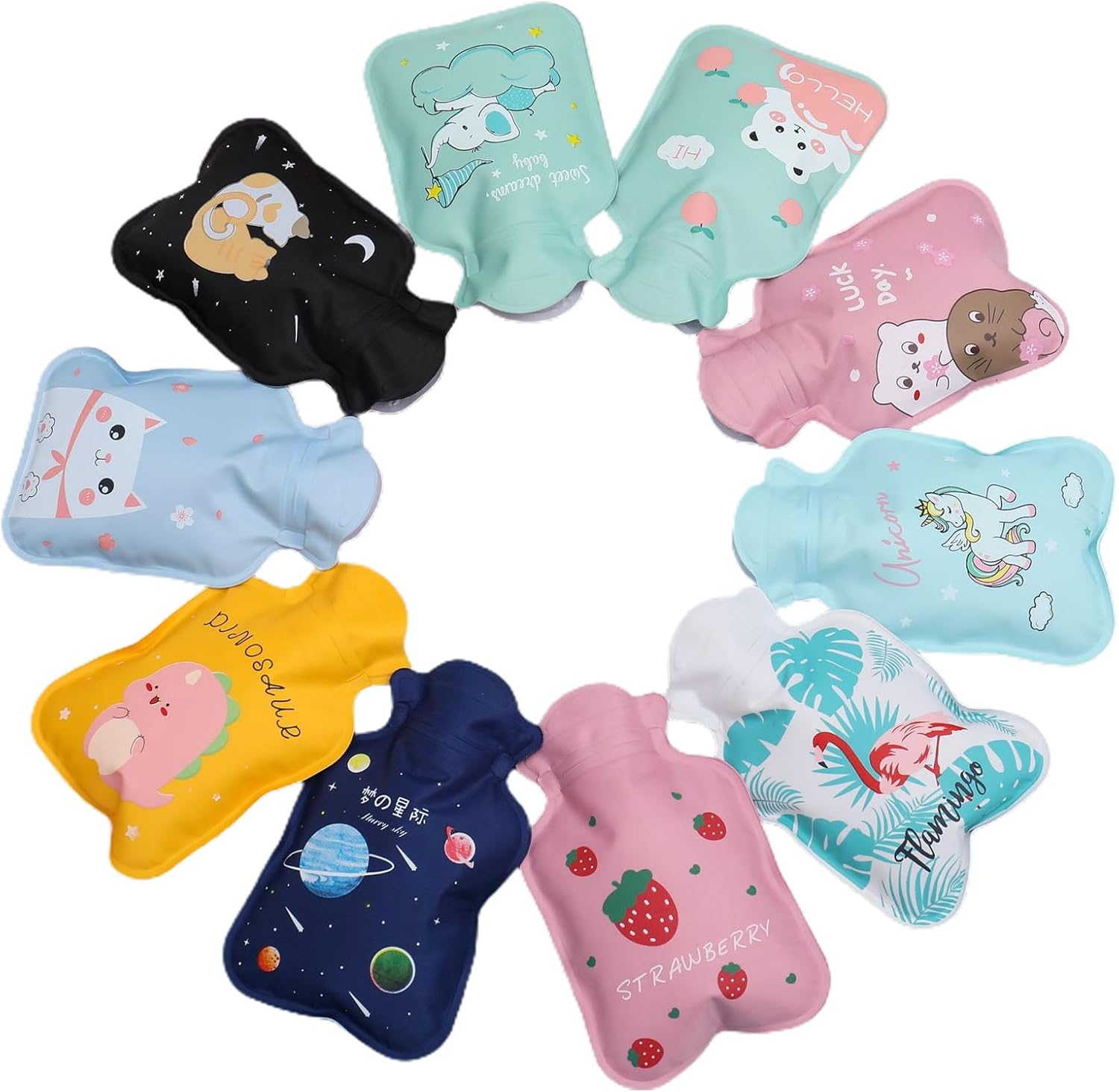Thereisno Cartoon Mini Hot Water Bottle Portable Winter Hand Warmer for Girls Pocket Hand Feet Warm Water Filling Hot Water Bag Hot Water Bag