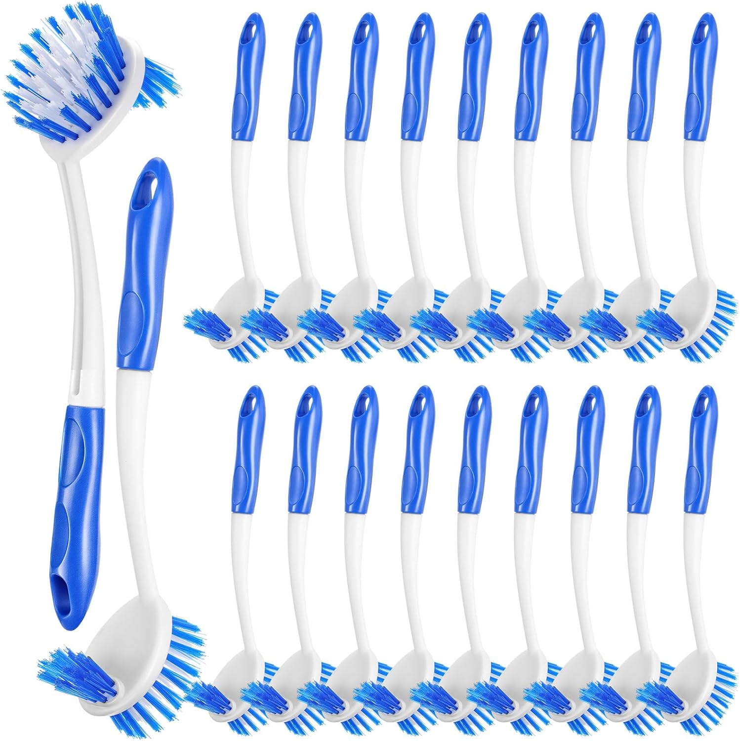 LemonRoad 20 Pcs Kitchen Scrub Brush Bulk with 2 Sided Stiff Bristles Dish Washing Scrubber Vegetable Brush Anti Slip Handle Washing Cleaning Dish Scrubber for Housekeeping Pots, Pans, Kitchen Sink