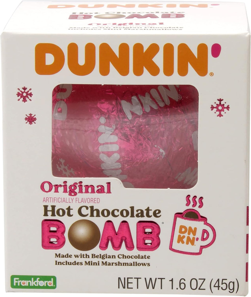 Dunkin' Original Hot Chocolate Bomb, Melting Belgian Milk Chocolate Ball Filled with Mini Marshmallows, Hot Cocoa Treat, 1.6 ounce by Frankford Candy