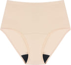 AIRCUTE Washable Urinary Incontinence Protective Underwear for Women Leak Proof Absorbent Reusable Panties 60ML 1 Pack (Beige, Large)