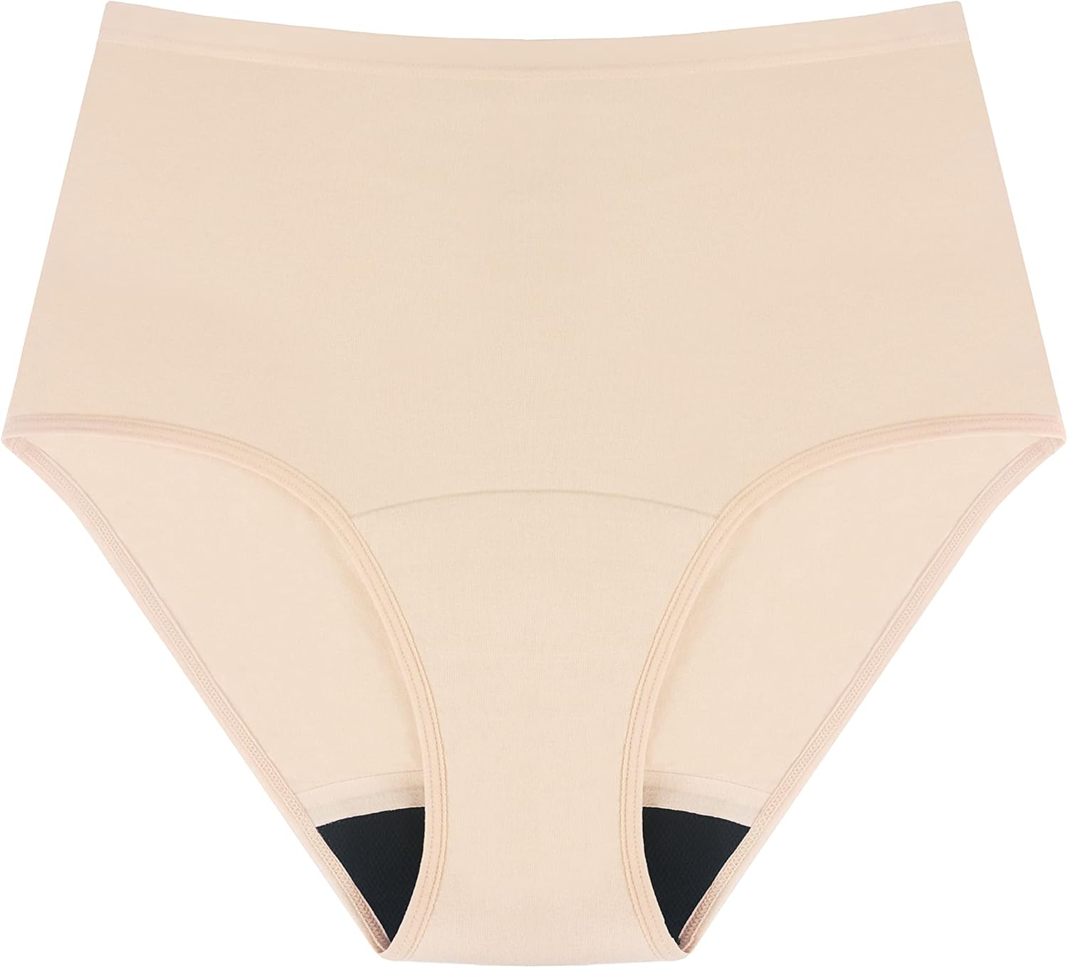 AIRCUTE Washable Urinary Incontinence Protective Underwear for Women Leak Proof Absorbent Reusable Panties 60ML 1 Pack (Beige, Large)