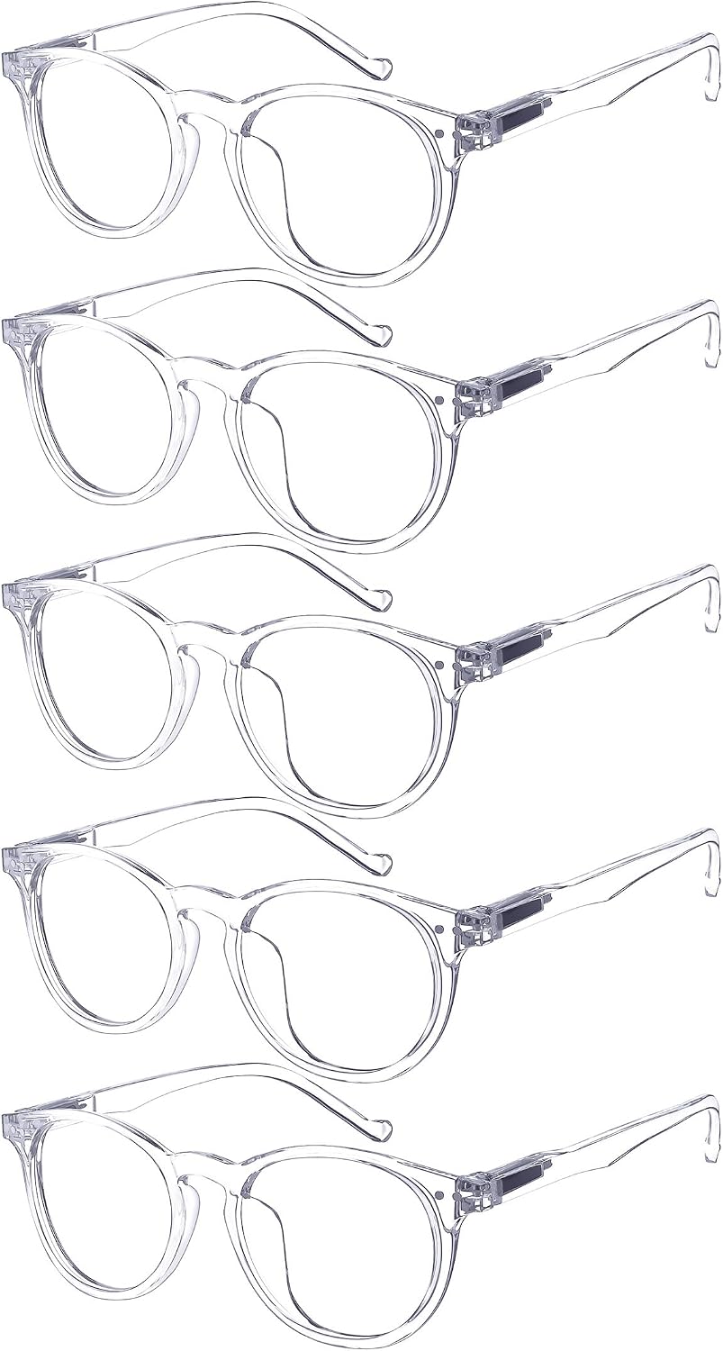 Eyekepper 5-Pack Oval Round Spring Hinges Eyeglasses Includes Sunglasses
