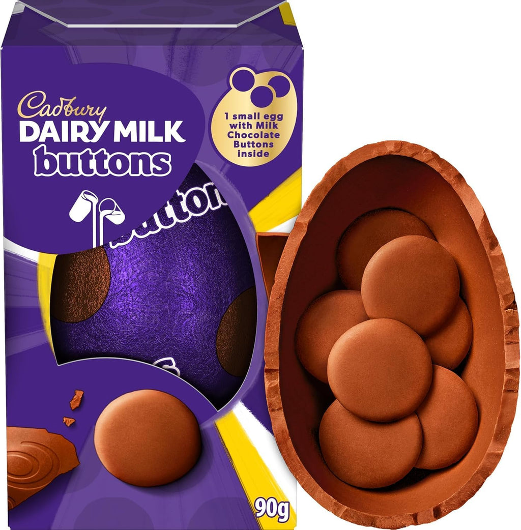 Cadbury Dairy Milk Buttons Easter Egg, Includes 1 Small Egg with Milk Chocolate Buttons Inside, Gift for Easter, 90 g (Pack of 1)