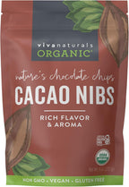 Viva Naturals Organic Cacao Nibs, Unsweetened, 8 oz (227 g), Keto Friendly, Vegan, Non-GMO, Gluten-Free Chocolate Chip Substitute