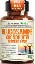 Glucosamine Chondroitin MSM – Joint Support Supplement for Women and Men with Glucosamine Sulfate 1500 mg, Chondroitin and MSM – for Cartilage, Joint Health and Flexibility – 90 Capsules