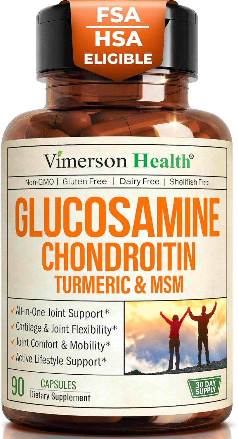 Glucosamine Chondroitin MSM – Joint Support Supplement for Women and Men with Glucosamine Sulfate 1500 mg, Chondroitin and MSM – for Cartilage, Joint Health and Flexibility – 90 Capsules