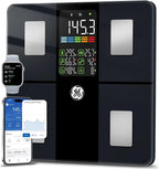 GE Scale for Body Weight, Body Fat, BMI, Muscle Mass, Smart Bathroom Scales with 14 Body Composition Metrics with Large Display, Accurate Bluetooth Weighing Machine with Fitness App, 400 lbs, Black