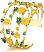 BVGA Summer Bracelet for Women Strawberry Pineapple Watermelon Cuff Bracelets Jeweled Tropical Fruit Bracelets Summer Beach Jewelry Outfits Accessories Gifts