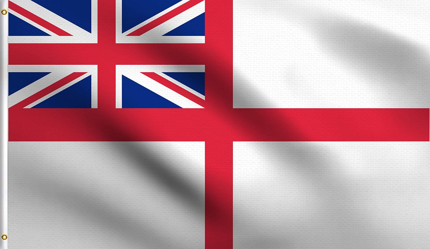DMSE British Navy Royal Ensign White Historical Flag 2X3 Ft Foot 100% Polyester 100D Flag UV Resistant (2' X 3' Ft Foot)