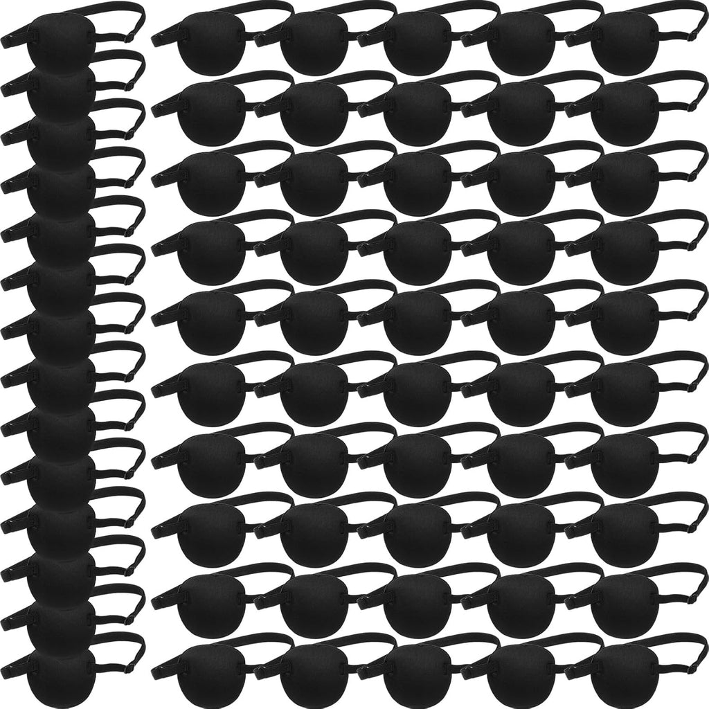 Nuanchu 18 Pcs Pirate Eye Masks for Adults Black Pirate Single Patches Adjustable Comfortable 3D Mask Party Favor (Black)