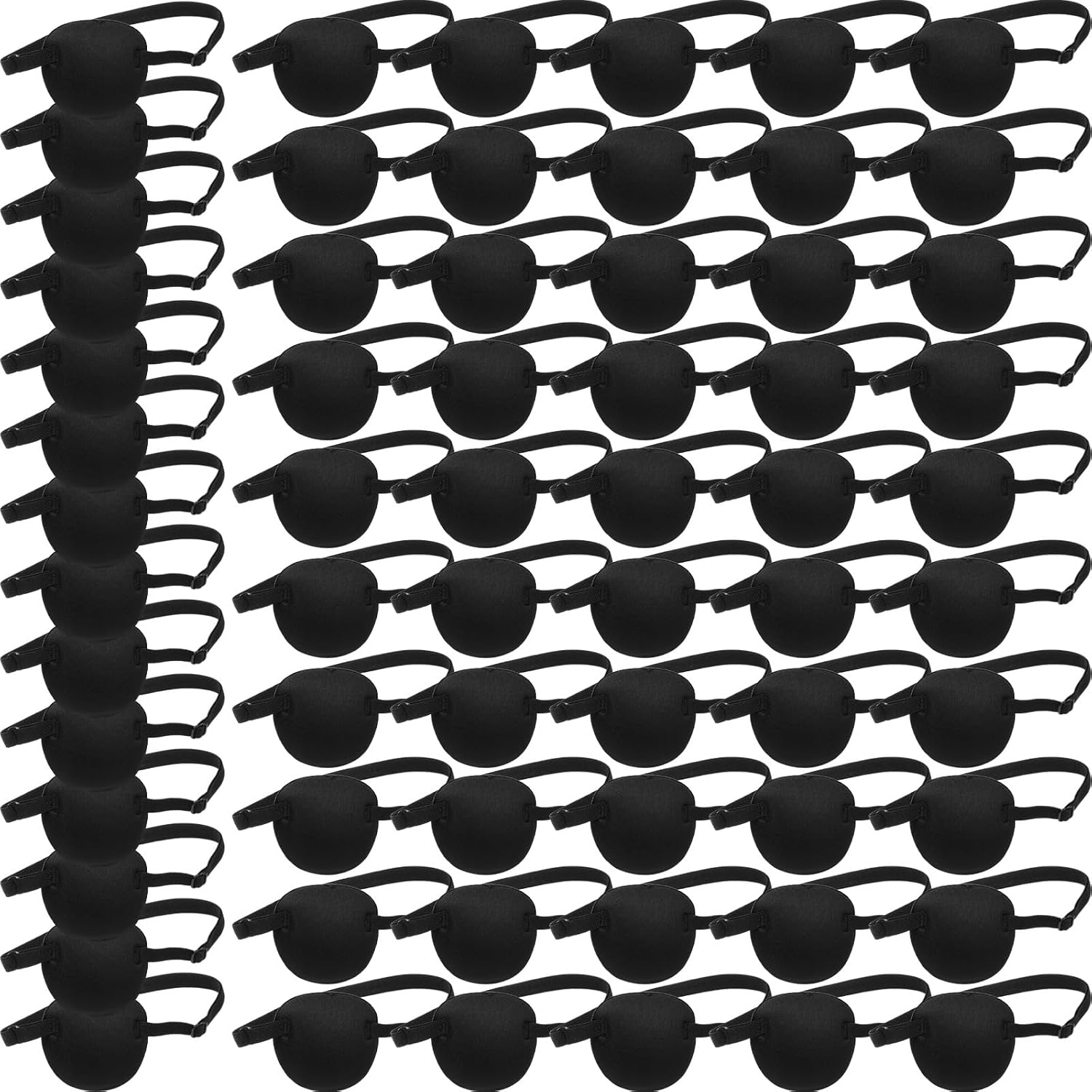 Nuanchu 18 Pcs Pirate Eye Masks for Adults Black Pirate Single Patches Adjustable Comfortable 3D Mask Party Favor (Black)