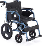 Medwarm Foldable Lightweight Wheelchair with Handbrakes, Wheelchairs for Adults, Weights Only 28.5 lbs, Durable Square Tube and Flip Up & Height Adjust Armrest (15inch Rear Wheel)