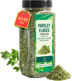 Soeos Parsley Flakes, 2.1 oz (60g), Dried Parsley Leaves, Fresh Flavor and Aroma, Perfect for Seasoning, Garnishing, and Cooking