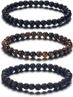 Softones 6MM Lava Rock Aromatherapy Anxiety Essential Oil Diffuser Beads Bracelet for Women Men,Friendship Couples Gifts Natural Stone Bracelets