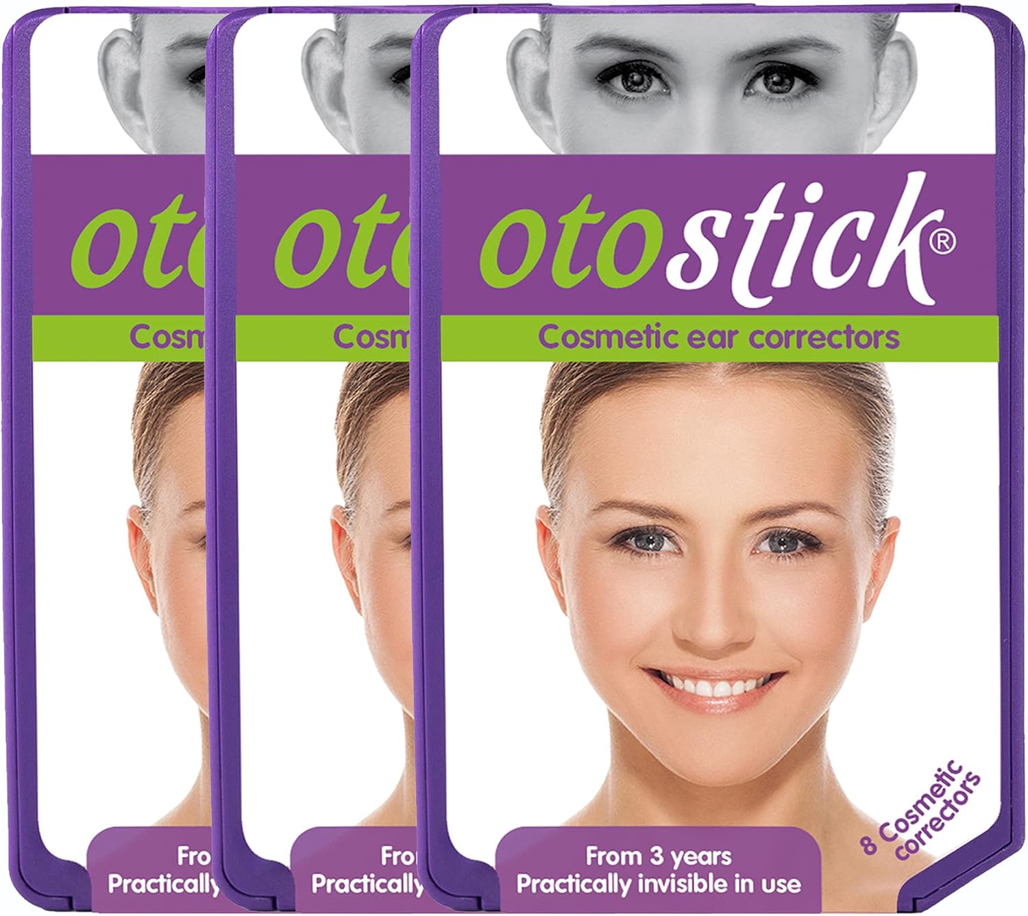 Otostick - 3 Pack 8 Count Cosmetic Discreet Protruding Ear Corrector - Corrective Ear Care Products for Ear Pinning without Surgery from 3 Years