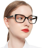 OCCI CHIARI Modern Big Frame Reading Glasses for Women Square Readers(Black 1.0x) 1.0 1.25 1.5 1.75 2.0 2.25 2.5 2.75 3.0 3.5 4.0 5.0 6.0