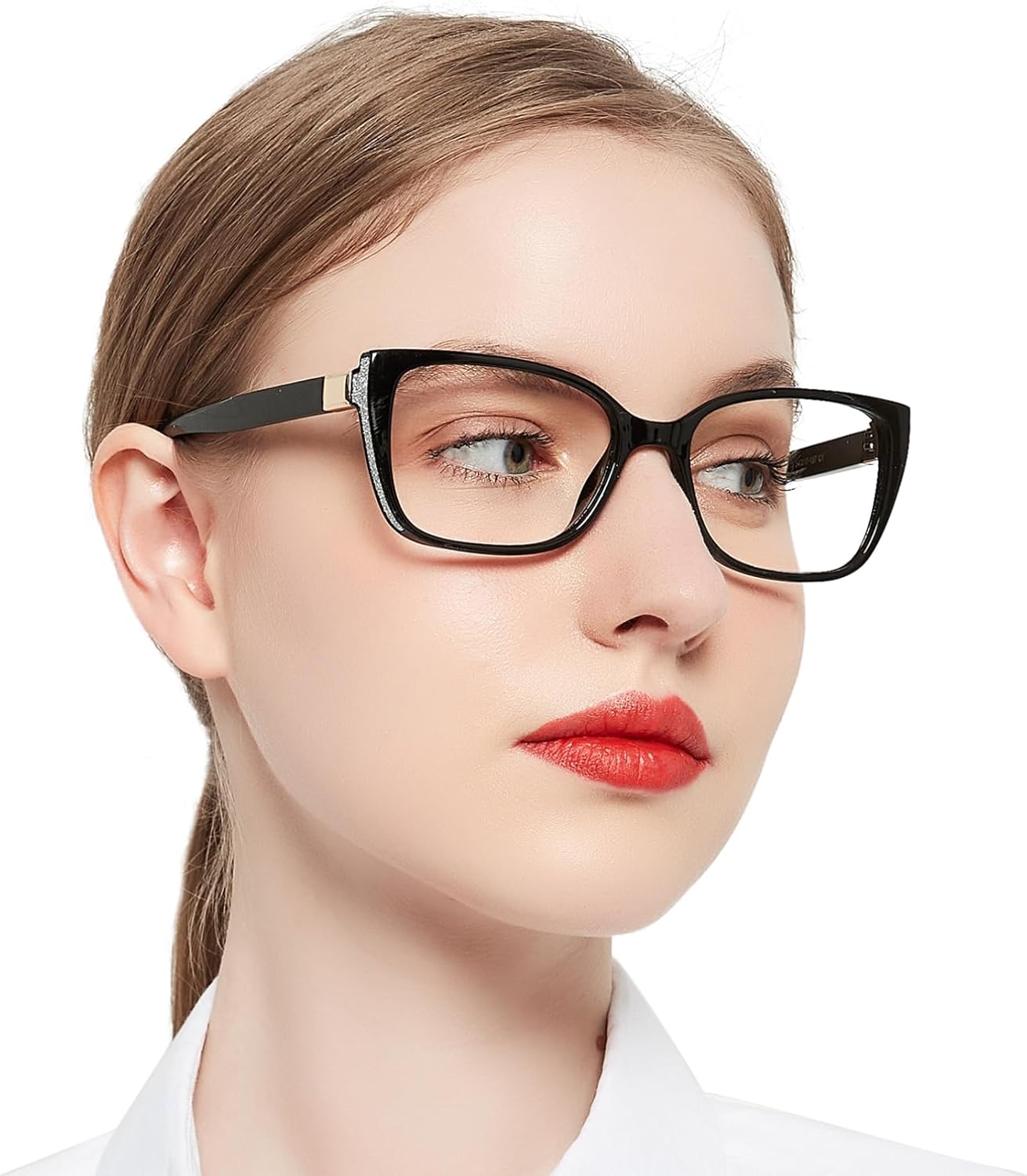 OCCI CHIARI Modern Big Frame Reading Glasses for Women Square Readers(Black 1.0x) 1.0 1.25 1.5 1.75 2.0 2.25 2.5 2.75 3.0 3.5 4.0 5.0 6.0