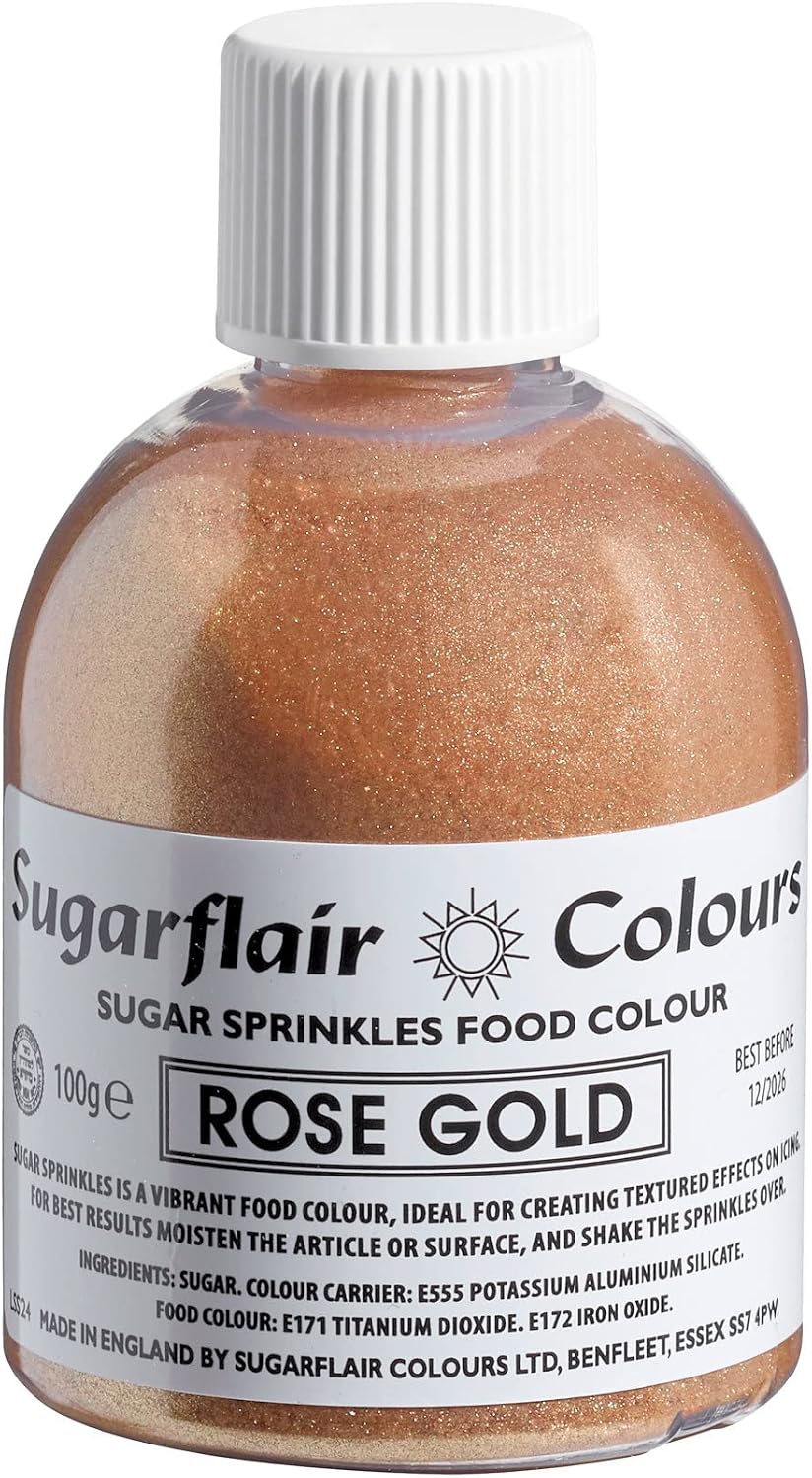 Rose Gold Sugar Shaker - Sugarflair Sugar Sprinkles Food Colour