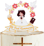 My First Communion Cake Topper, Baptism Cake Décor, Christening Party Supplies, God Bless, First Holy Communion Decoration for Girls
