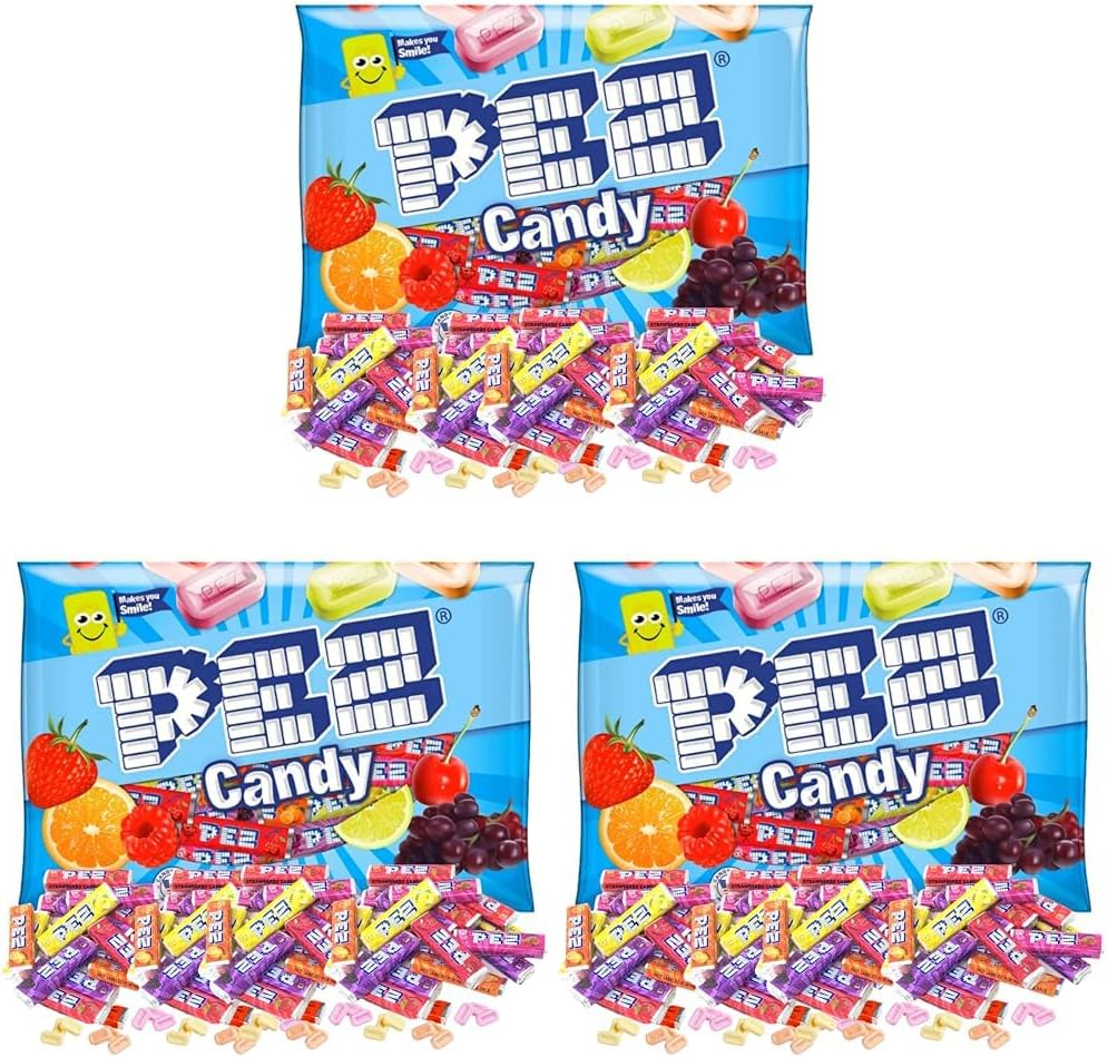PEZ Candy, 11 oz, Pack of 3 | Refill Rolls | Variety Bag | 35 Full Rolls