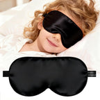 Silk Sleep Eye Mask for Kids, 100% Real Natural Pure Silk Sleeping Masks, Blindfold Sleep Eye Cover with Adjustable Strap, Soft & Lightweight Night Eyeshade for Boys Girls Teens (Black)