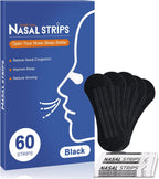Nasal Strips for Snoring - Extra Strength Nose Strips for Breathing (60 ct), Black Nose Tape for Sleeping and Sports, Nasal Congestion Relief, Oil & Sweat Proof