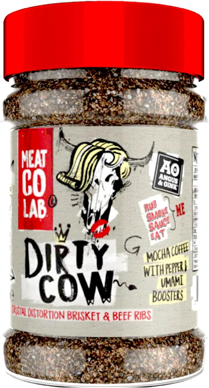 Angus & Oink | Dirty Cow Beef BBQ Rub | Bold Flavour for Brisket & Beef Ribs | Perfect for Low & Slow BBQ | Coffee-Infused Bark Maker | Gluten-Free | 220g